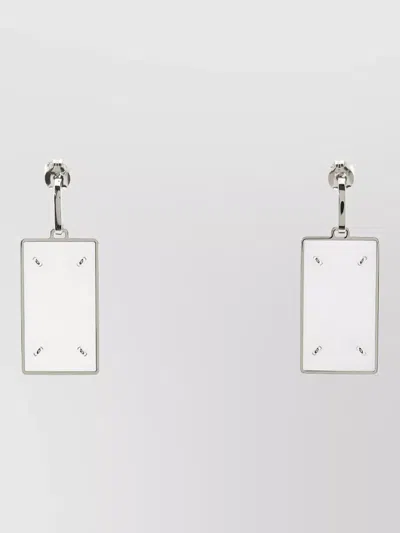 Maison Margiela Four Stitches Rectangular Transparent Earrings