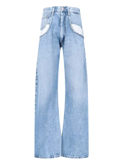 Maison Margiela Straight Jeans Four Stitches In Blue