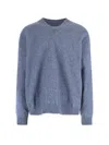 Maison Margiela Pile Knit Sweater Man Blue Jeans