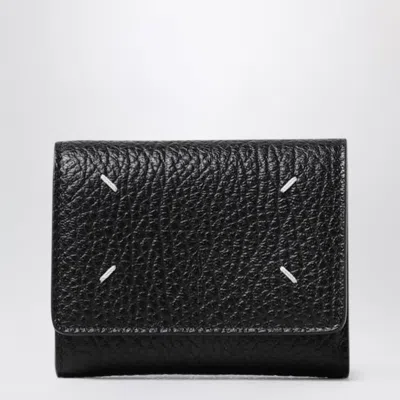 Maison Margiela Four Stitches Trifold Mini Wallet In Black