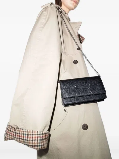 Maison Margiela Four-stitches Leather Wallet In Black