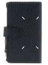 Maison Margiela Textured Leather Wallet Featuring Four Stitches In Black