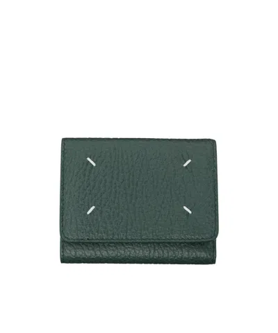 Maison Margiela Four-stitches Wallet In Green