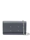 Maison Margiela Four Stitches Chain Wallet In Blue