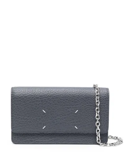 Maison Margiela Four Stitches Chain Wallet In Grey