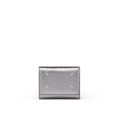 Maison Margiela Four Stitches Wallet Unisex Metallic Grey