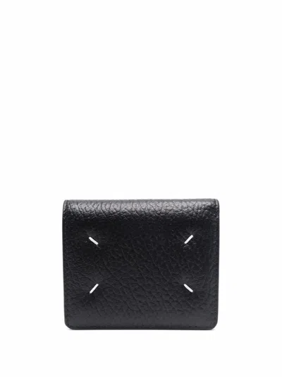 Maison Margiela Four Stitches Wallet With Button Accessories In Black