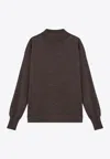 Maison Margiela Four Stitches Wool Turtleneck Sweater In Brown