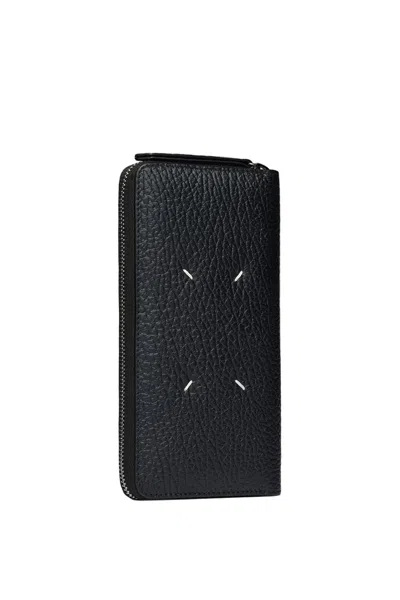 Maison Margiela Four Stitches Zip-around Wallet In Black