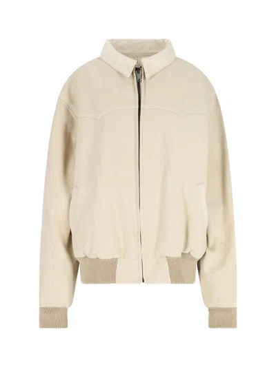 MAISON MARGIELA FOUR STITCHES' ZIP JACKET - OFF-WHITE