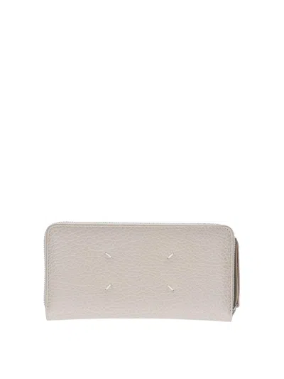 Maison Margiela Four Stitches Zip Wallet In Neutral
