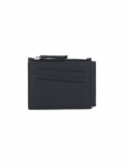 Maison Margiela Four Striches Black Leather Wallet In T8013