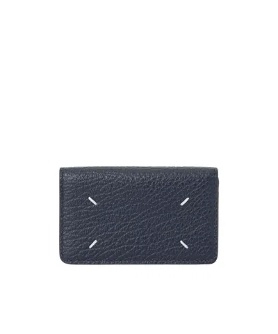 Maison Margiela Four-slot Card Holder In Blue