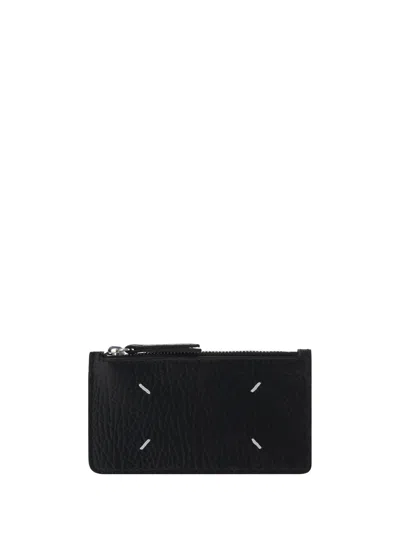 Maison Margiela Four-stitch Grained Calf Card Case In Black