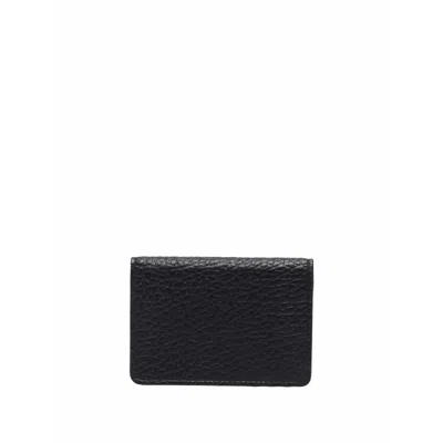 Maison Margiela Four-stitch Leather Card Holder In Black