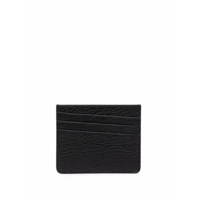 Maison Margiela Four-stitch Leather Card Holder In Black
