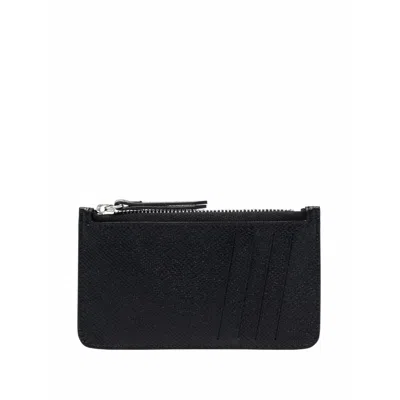 Maison Margiela Four-stitch Leather Card Holder In Black