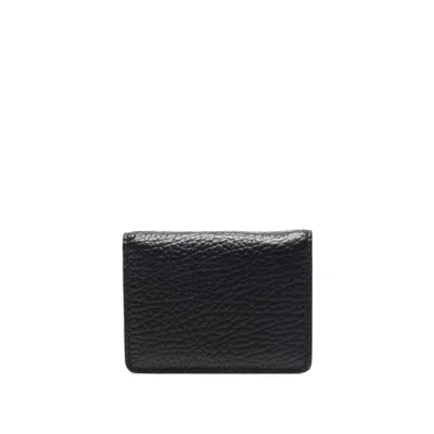 Maison Margiela Four-stitch Leather Card Holder In Black