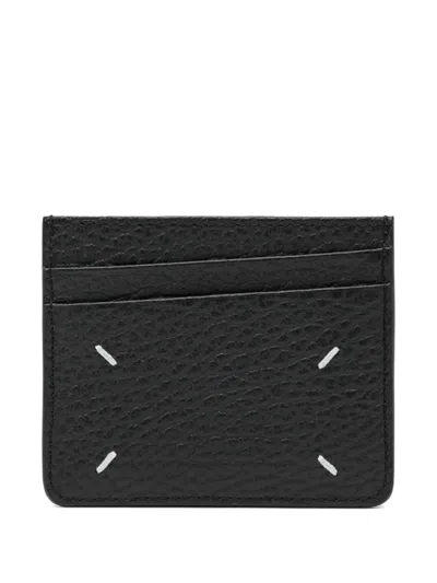 Maison Margiela Four-stitch Leather Card Holder In Black
