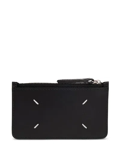 Maison Margiela Four-stitch Leather Cardholder In Black
