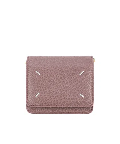 Maison Margiela Four-stitch Leather Purse In Brown