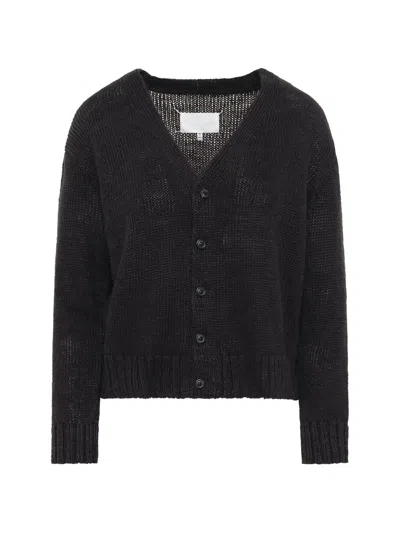 Maison Margiela Four-stitch Logo Hemp Cardigan In Multi