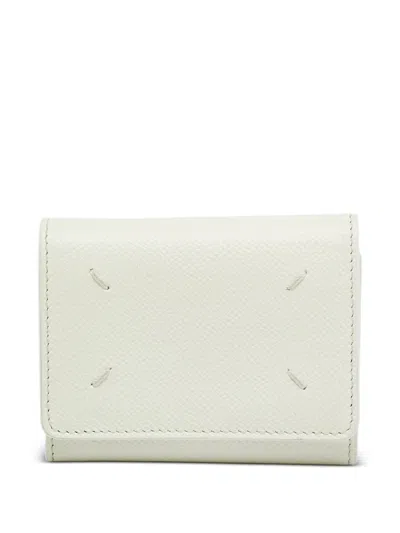 Pre-owned Maison Margiela Four-stitch Trifold Wallet In White