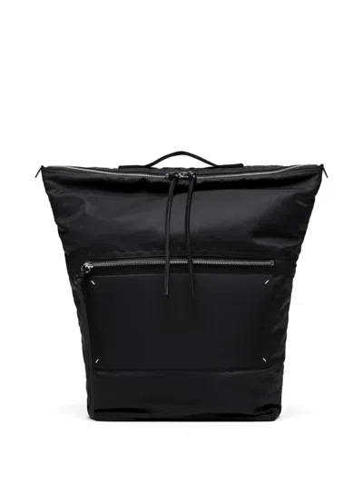 Maison Margiela Four-stitch Zip Line Backpack In Black