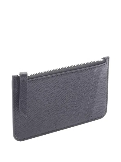 Pre-owned Maison Margiela Four-stitch Zip-around Wallet In Black