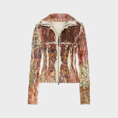 Maison Margiela Fragmented Floral Zip-up Jacket Woman Multicolor