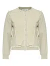 Maison Margiela Frayed Cardigan In Neutral
