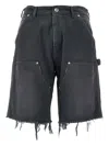 Maison Margiela Denim Shorts With Belt Loops In Gray