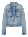 Maison Margiela Frayed Denim Jacket In Blue