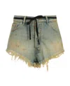 Maison Margiela Mid-rise Distressed Denim Shorts In Gray
