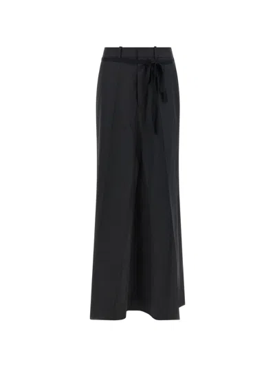 Maison Margiela Black Raw Cut Hem Skirt In Blue