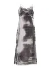 Maison Margiela Lace Trim Abstract-print Midi Slip Dress In Multicolor