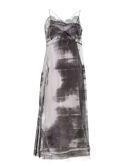 Maison Margiela 'freeze-frame' Midi Dress In Multicolor