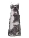 Maison Margiela Lace Trim Abstract-print Midi Slip Dress In Multicolor