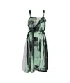 Maison Margiela Freeze-frame Silk Dress In Green