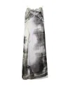 Maison Margiela Lace Trim Abstract-print Midi Slip Dress In Gray