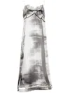 Maison Margiela Silk Tulle Midi Dress In Grey