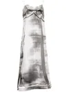 Maison Margiela Lilac Silk Midi Dress In Lilac/pistachio