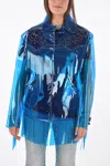 Maison Margiela Fringed Pvc Western Jacket In Blue