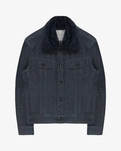 Pre-owned Maison Margiela Fur Denim Jacket - Aw13 In Blue