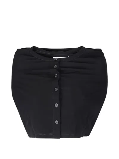 Maison Margiela Fusion Button-down Tank Top In Black