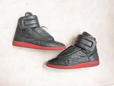Pre-owned Maison Margiela Future Black Red 12 45 High Tops Leather Shoes
