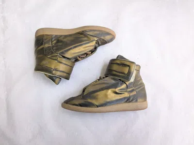 Pre-owned Maison Margiela Future Gold 9 42 High Tops Leather Sneakers