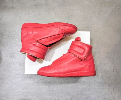 Pre-owned Maison Margiela Future High Tops Red Leather Size 8 41 Shoes