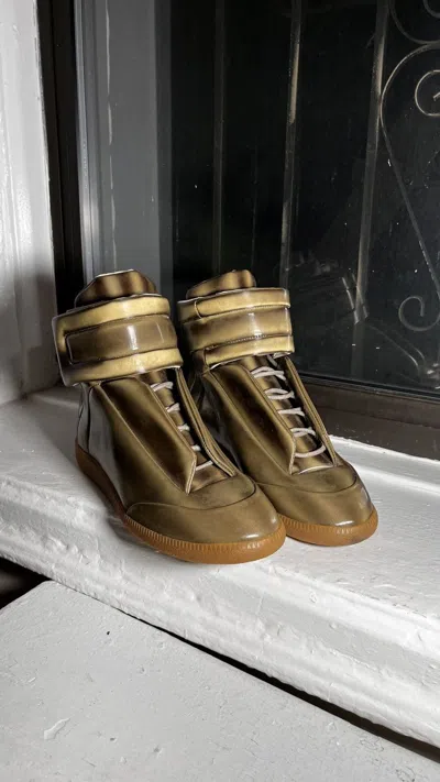 Pre-owned Maison Margiela Future Leather Hi Gold Bronze Shoes