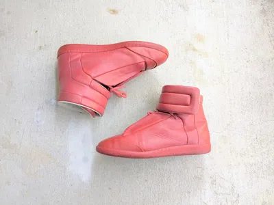 Pre-owned Maison Margiela Future Red 9 42 High Tops Leather Italy Shoes